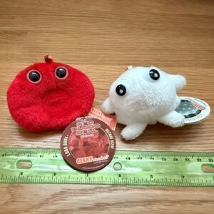 Giant Microbe red and white blood cell key chains NWT